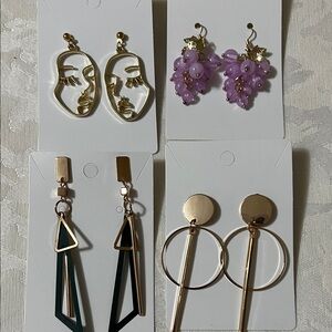 Gold and Purple Women Jewelry Set,Earrings Set,Brand New.